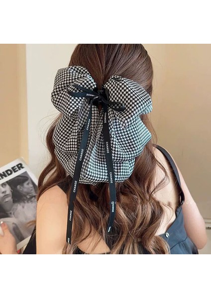 Oryantal Unsurlu Üst Düzey Saten Siyah Köpekbalığı Klipsli Başlık, Başın Arkasında Saç Tokası Kavrayıcı Dekorasyonu (Yurt Dışından)