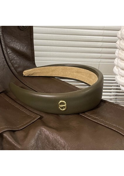 Ilkbahar ve Yaz Şampanyası Maillard Yüksek Kafatası Saten Kafa Bandı, Üst Düzey Kadın Sünger Kafa Bandı, Yeni Geniş Kenarlı Saç Demeti Kafa Bandı (Yurt Dışından)