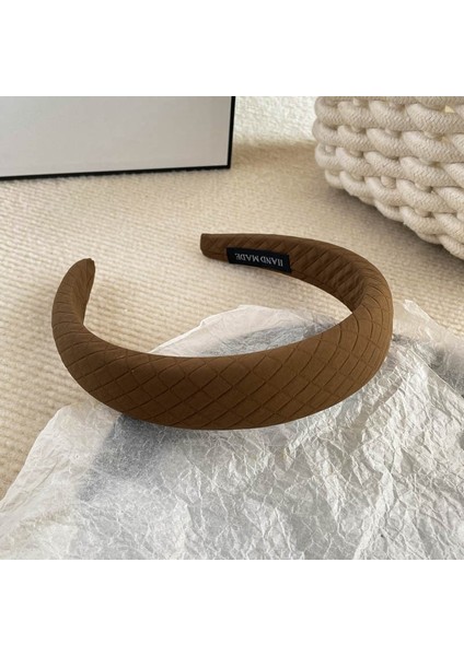 Ilkbahar ve Yaz Şampanyası Maillard Yüksek Kafatası Saten Kafa Bandı, Üst Düzey Kadın Sünger Kafa Bandı, Yeni Geniş Kenarlı Saç Demeti Kafa Bandı (Yurt Dışından)