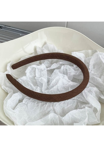 Ilkbahar ve Yaz Şampanyası Maillard Yüksek Kafatası Saten Kafa Bandı, Üst Düzey Kadın Sünger Kafa Bandı, Yeni Geniş Kenarlı Saç Demeti Kafa Bandı (Yurt Dışından)