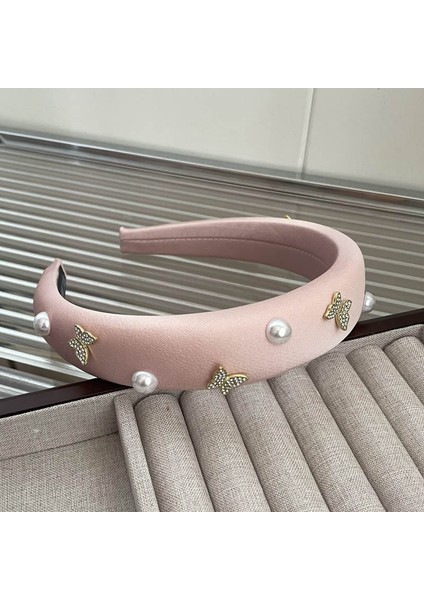 2024 Ilkbahar ve Yaz Pembe Yüksek Kafatası Bandı Headdress Tatlı ve Sevimli Kafa Bandı Basit Saç Aksesuarı (Yurt Dışından)