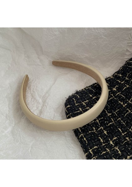 Ilkbahar ve Yaz Şampanyası Maillard Yüksek Kafatası Saten Kafa Bandı, Üst Düzey Kadın Sünger Kafa Bandı, Yeni Geniş Kenarlı Saç Demeti Kafa Bandı (Yurt Dışından)