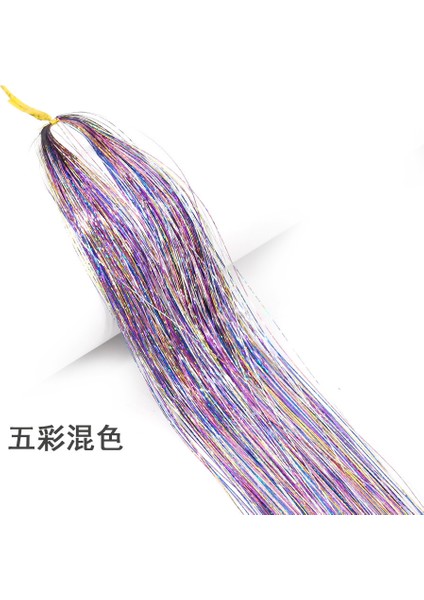 Glitter Saç Tinsel Seti Gökkuşağı Bayan Renkli Parıltılı, Bling Saç Örgü Aksesuarları (Yurt Dışından)