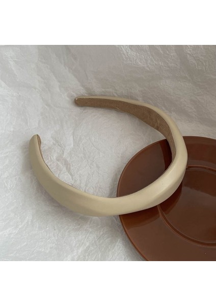 Ilkbahar ve Yaz Şampanyası Maillard Yüksek Kafatası Saten Kafa Bandı, Üst Düzey Kadın Sünger Kafa Bandı, Yeni Geniş Kenarlı Saç Demeti Kafa Bandı (Yurt Dışından)