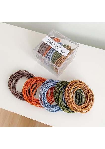 Basit ve Zarif Yüksek Elastik Saç Tokası, 2024 Yeni Üst Düzey Saç Tokası Lastik Bant (50 Adet/kutu) (Yurt Dışından)