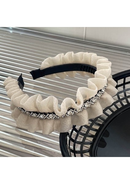 Ilkbahar ve Yaz Şampanyası Maillard Yüksek Kafatası Saten Kafa Bandı, Üst Düzey Kadın Sünger Kafa Bandı, Yeni Geniş Kenarlı Saç Demeti Kafa Bandı (Yurt Dışından)