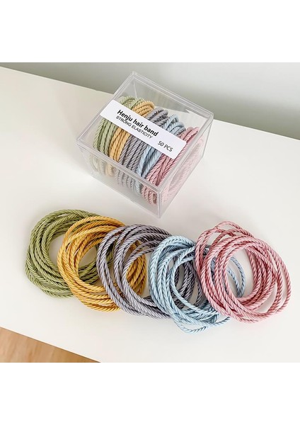 Basit ve Zarif Yüksek Elastik Saç Tokası, 2024 Yeni Üst Düzey Saç Tokası Lastik Bant (50 Adet/kutu) (Yurt Dışından)