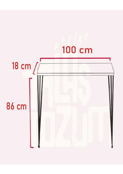 Siyah Petek Üstü Raf - Dresuar 100CM (80VE 90CM Petek Içindir)