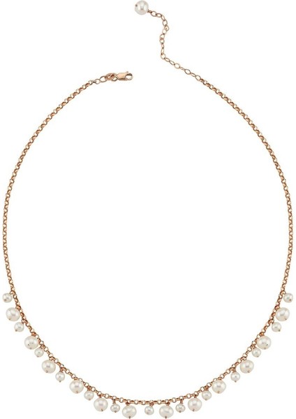 14 Ayar Altın 5 mm Doğal İncili Sallantılı Kolye