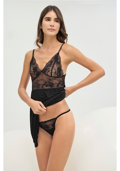 16662 Kadın Babydoll Tanga Takım modelleri
