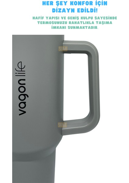 1200ML Pipetli/pipetsiz Çift Kullanım Kulplu Tumbler Kahve Bardağı/mug Paslanmaz Çelik Termos