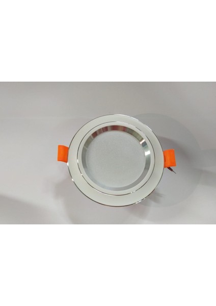 1 Adet 5 Watt LED Spot Lamba 3 Renk Beyaz Kasa + Krom Çizgili Tak Çalıştır ( Delik Çapı 6 cm )