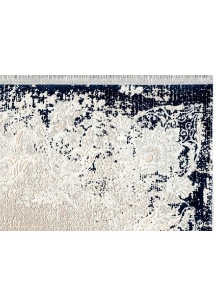 Pier Zen HG01A Krem Lacivert Viskon Akrilik Yumuşak Leke Tutmaz Silinebilir Halı