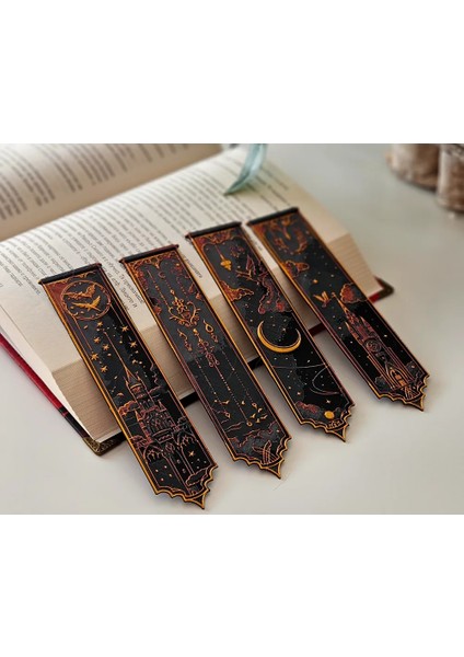 Harry Potter Temalı 4'lü Kitap Ayracı Seti - 3D Baskı