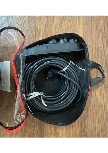 20 Metre Çantalı Model - 3 Lü Priz 3x2.5 mm Elektrik Seyyar Cca Uzatma Ara Kablo Kauçuk Priz