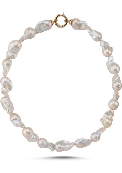 14 Ayar Altın 22 mm Barok İnci Kolye