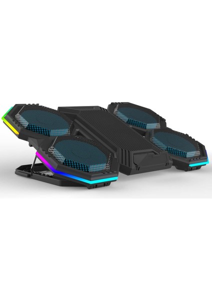 F12-1 Black 2600RPM Yüksek Devirli Fan Gaming Laptop Soğutucu Stand