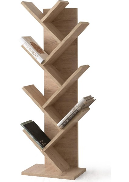 Modern Zikzak 10 Raflı Kitaplık 60X36X156