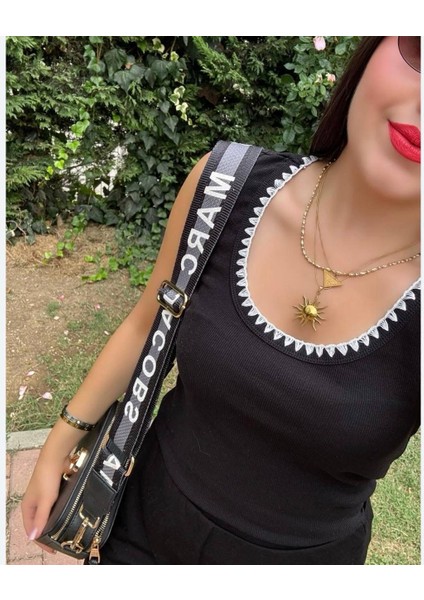 Nakış Işli Fitilli Basic Bluz