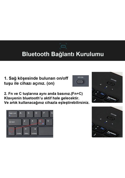 Tablet ve Telefonlar Için Gökkuşağı Tasarım Touchpad Bluetooth Klavye - AL5041