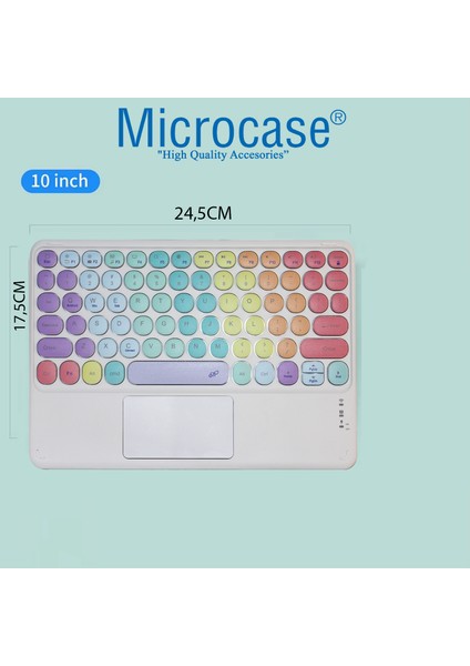 Tablet ve Telefonlar Için Gökkuşağı Tasarım Touchpad Bluetooth Klavye - AL5041