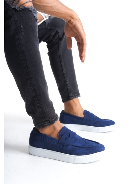 SLW180 Estilo x Bağcıksız Süet Erkek Günlük Klasik Ayakkabı Lacivert fiyatları