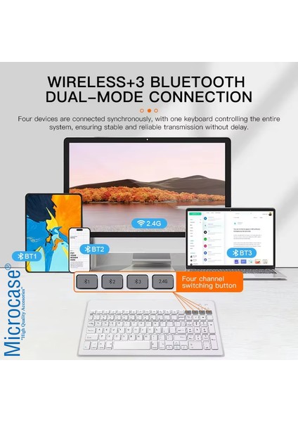 2in1 Kablosuz 2.4g ve Bluetooth Wireless Klavye Mouse Set - AL5043