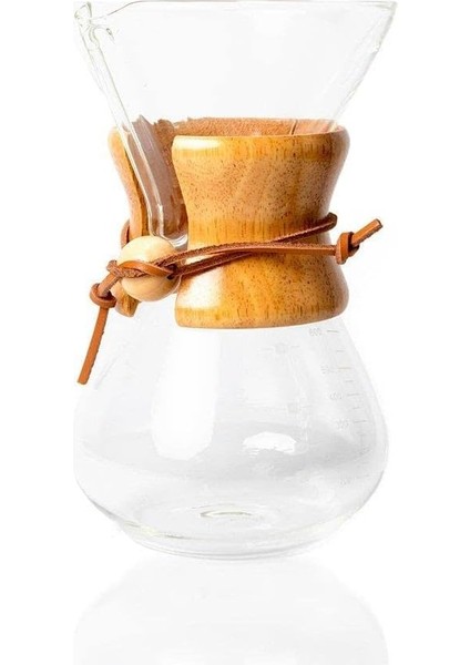 Cam Dripper Kahve Ekipmanı, 600 Ml, 2 Cup (Chemex Modeli) Standart
