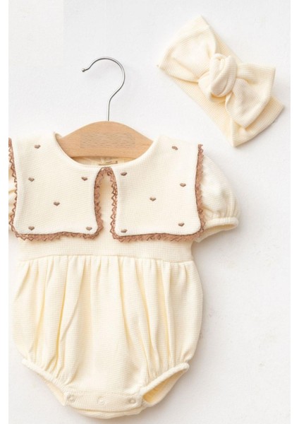 Kız Bebek Maita Kalp Nakışlı Waffle Yazlık Tulum fiyatları