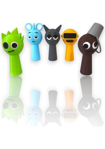 Sprunki Effects Karekterleri Kaliteli Baskı 7 cm Set 5 Adet Figür Lime, Brud, Sky, Gray, Garnold