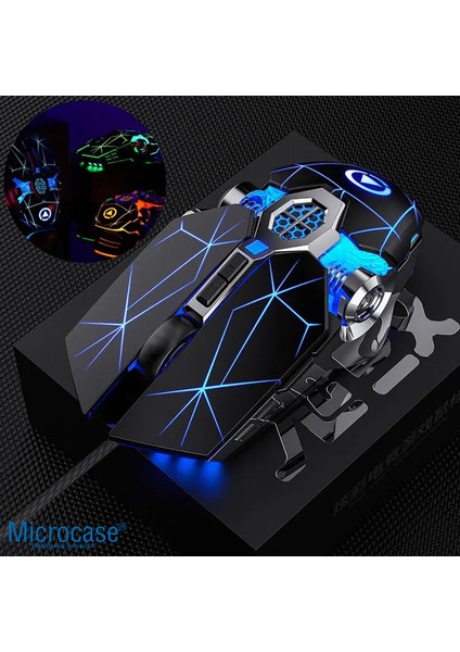 3200DPI Kablolu Işıklı Ergonomik Tasarım Oyuncu Gaming Mouse - AL5046