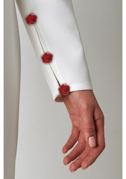 Gül Desen Klipsli Düğme Aksesuarı 1 Çift fiyatları