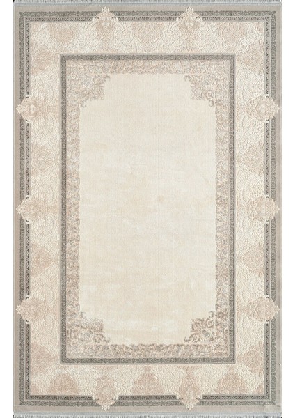 Pier Zen HG03A Krem Gri Viskon Akrilik Yumuşak Leke Tutmaz Silinebilir Halı