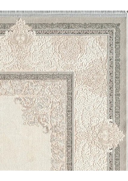Pier Zen HG03A Krem Gri Viskon Akrilik Yumuşak Leke Tutmaz Silinebilir Halı