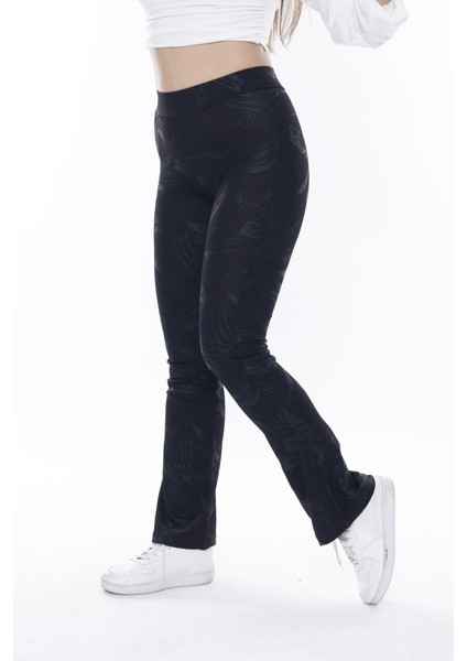 Siyah Basklı Ispanyol Paça Tayt fiyatları