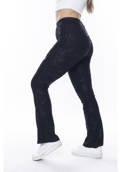 Siyah Basklı Ispanyol Paça Tayt modelleri