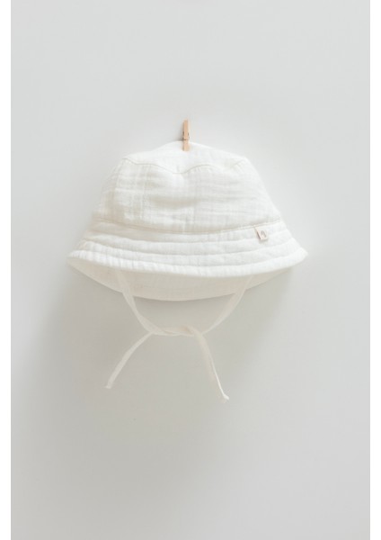 Bağlamalı Ekru Unisex Şapka