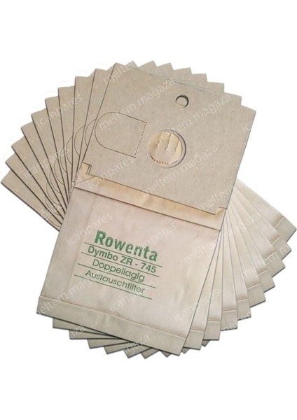 Rowenta Uyumlu Dymbo ES040, Dymbo Plus, Zr 745 Süpürge Kağıt Toz Torbası 10 Adet