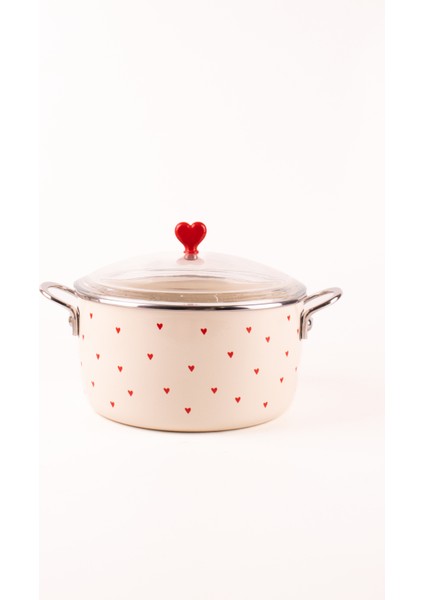 Cupid Emaye Kızartma Tenceresi/ Fritöz (Özel Pyrex Kapaklı)