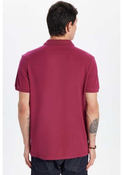 Erkek Slim Fit Dar Kesim %100 Pamuk Fuşya Polo Yaka Tişört indirimleri