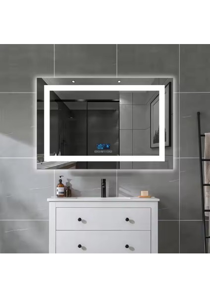 80x60 Dokunmatik Akıllı Ayna Bluetoothlu Buhar Tutmayan Hd 3 Renk Ledli Banyo Aynası Lavabo Aynası