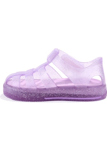 S10265 Star Glitter Lila Ortopedik Günlük Kız Çocuk Sandalet modelleri