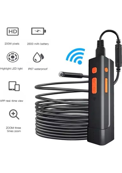 Kablosuz Endoskop 1080P Çift Lensli Wifi Yılan Kamera Android Ios İçin