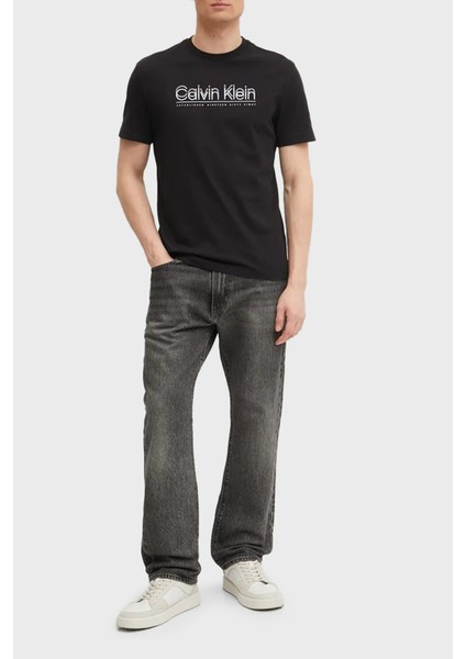 Logo Baskılı Pamuklu Regular Fit Bisiklet Yaka T Shirt K10K114149BEH Erkek T Shirt K10K114149 Beh modelleri