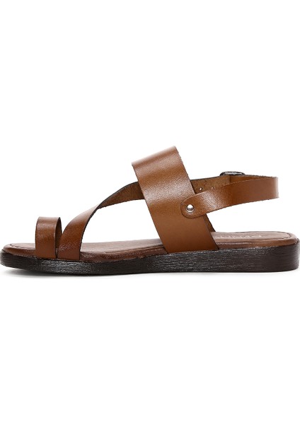 Kadın Taba Parmak Arası Deri Bodrum Sandalet 25SFD331218