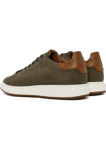Erkek Yeşil Bağcıklı Nubuk Deri Sneaker 25SFD6116V3