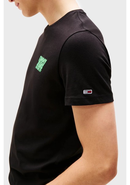 Pamuk Slim Fit Bisiklet Yaka Logolu T Shirt Erkek T Shirt DM0DM21863 Bds