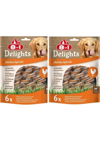 Delights Chicken Spirals Tavuklu Burgu Köpek Ödülü 60gr. x 2 Adet