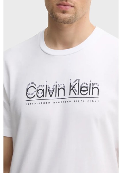 Logo Baskılı Pamuklu Regular Fit Bisiklet Yaka T Shirt K10K114149YAF Erkek T Shirt K10K114149 Yaf