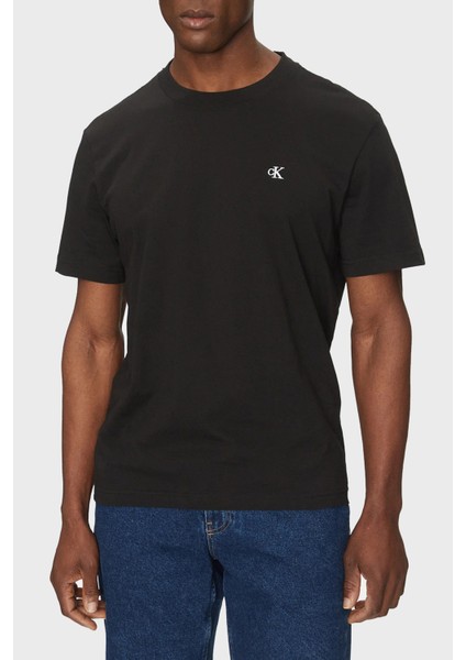 Logo Baskılı Pamuklu Regular Fit Bisiklet Yaka T Shirt J30J327473BEH Erkek T Shirt J30J327473 Beh